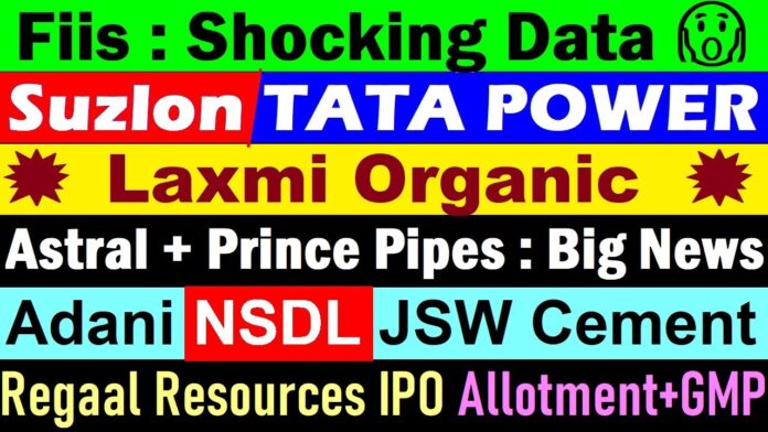 Stock Market Insights: FII Data, Laxmi Organic’s Rise, Suzlon’s Challenges, and IPO News